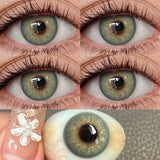 1 Pair Colored Contact Lenses Natural Brown Lenses Green Eyes Contact Makeup Beauty 14.50mm Yearly