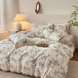 Cotton Bedding Set Twill Print Bed Linens Sheet Pillowcase Duvet Cover Sets Underwear