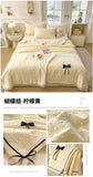 Summer Thin Quilt Ins Girl Bow Seersucker Washed Cotton Summer Quilt Single Dormitory Air Conditioner Blanket Machine Washable