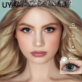 Natural Halo Shimmer Contact Lenses - Gray Brown Green Blue, Brighten Eye Look for Dating, Gathering & Daily Makeup