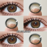 Natural Color Big Diameter Colored Contacts 2pcs High Moisture Half Yearly Lenses 0.00D No Power
