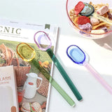 Stained Glass Spoon Dessert Ice Cream Milk Long Handled Spoon Coffee Soup Stirring Spoon High boric acid heat and cold resistanc