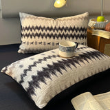 3/4PCS Dark Goth Bedding Set Black Cat Pine Tree Puff Gauze Duvet Cover Set for Goth Girl Bedroom Decoration King Queen Size