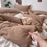 Princess Style Bedding Sets INS Ruffle Lace Bow Quilt Cover Home Romantic Bedclothes Decor Woman Girls Bedroom Duvet Cover 4pcs