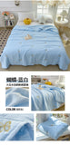 Embroidery Quilt Fluffy Soft Comfort Washed Cotton Embroidery Thin Quilt Machine Washable Blanket Dormitory Single Summer Quilt
