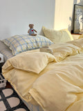 Moonlight Bus Cheese Yellow ids INS Sle Full Cotton Waed Bedding Cover 8 Bedding Four-Piece Set Mixed Cotton Bedding