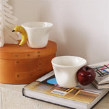 1Pc Original Banana Apple Cup Mug, Hand-Painted Ceramic Coffee Cup Couple Cup, Suitable for Home Drinking Water, Breakfast Milk Cup, Afternoon Tea Coffee, Restaurant Cafe Latte Flower Cup