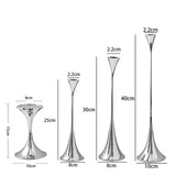 Silver Candlestick,Wedding Party Christmas Festival Dining Table Decor,Home Metal Candle Holder Photo Prop
