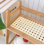 Double Layer Wooden Desktop Display Storage Rack Kitchen Cabinet Holders Spice Racks Storage Shelf for Kitchen Desktop Organizer
