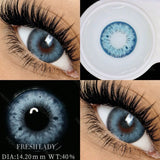 1 Pair Green Colored Contact Lenses Natural Pupils Eyes Soft lenses Soft Contacts 14.00-14.50mm Yearly Disposable