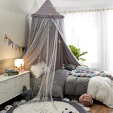Baby Room Decoration Mosquito Net Curtain Canopy 2 Layers Round Crib Netting Tent for Kids Bed Valance