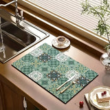 Coffee Machine Absorb Water Pad Tabletop Tableware Drying Mat Diatom Mud Kitchen Anti Slip Countertop Mat Tableware Drain Pad