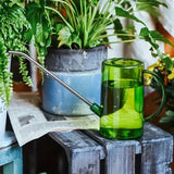 Stainless steel long mouth watering pot household transparent watering pot watering pot watering pot large capacity watering p