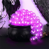 Luminous Halloween Bubbling Cauldron Decoration Purple Light Remote Control Bubbling Witch Bowl Plastic DIY