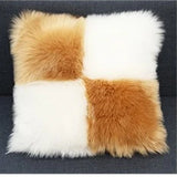 Includes Pillow Insert Living Room Sofa Pillow Cushion Color-blocked Plush Cushion Cover Machine-washable Sofa Pillow Home Decor
