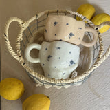 Original handmade blue rose cup ceramic high-value mug