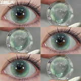 1 Pair New Myopia Lenses Colored Contact Lenses for Eyes With Degrees Prescription Blue Pupil Beauty Makeup Eye Lenses