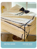 Summer Thin Quilt Ins Girl Bow Seersucker Washed Cotton Summer Quilt Single Dormitory Air Conditioner Blanket Machine Washable