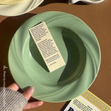 Cream Color Ceramic Plate Set, Ins Style Pasta Bowl with Deep Soup Design, Aesthetic Home Dining Tableware