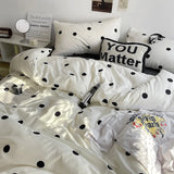 Simple Style Bed Linen Set Skin-friendly Bedsheet Set Pillowcase Brushed Bedclothes Single/Full/Queen/King Size Bedding Set