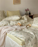 Floral Rose Cotton Bedding Set 4-Piece Pure Cotton Bed eet Cover Duvet Cover Country Sle Korean System Turtle Mister Brand