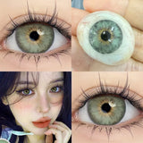 1 Pair Korean Lenses Contact Lenses with Prescription Green Lenses Eyes Colorful Beauty Lenses Yearly Use Natural Pupils