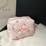 Flower Quilted Fashion Makeup Storage Bag Portable Travel Organizer Cosmetic Toiletry Pouch Cute Make Up Handbag Clutch Purse