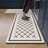 Geometric Pattern Kitchen Floor Mat Oil-proof Waterproof Leather PVC Washable Mats Non-slip Long Rug Free Cut Alfombra De Cocina