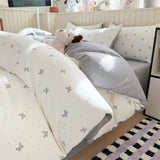 New ancient washed imitation cotton printing cloud feeling four-piece set household machine washable dormitory three-piece set