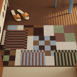 American Retro Geometric Wire Loop Entrance Mat Indoor Door Mat Non-Slip Dirt Scraper Wear Resistant Easy Clean Home Decor