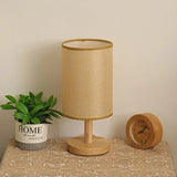 Wooden USB Bedside Night Light, Cylinder Lampshade Desk Lamp, Bedroom Home Decor Lamp, Perfect Birthday