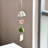 INS Korea Watermelon Fruit Charm Phone Pendant Crystal Wristband Keychain Bracelet Lanyard Cord