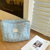 Ins Soft Flower Cosmetic Bag Macaron Color Portable Large-capacity Toiletries Organizer Female Storage Bag Make Up Cases