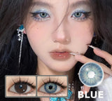 2pcs New Fashion Blue Colored Contacts Lenses for Eyes Brown Eyes Contacts Lenses Yearly Cosmetic Brown Contact Lenses