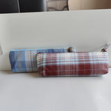 1 Piece of Colorful Plaid Fabric Pencil Case, Large Capacity, Portable, Simple Style, Pencil Box, Stationery Box, Stationery Storage, Back-To-School Gift
