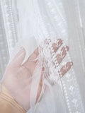Bedroom Door Curtain French Style Lace Door Drape for Balcony And Bay Window White Girl's Decorative Partition Curtain