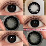 Eye Eyes Color Contacts Colored Contact Lenses Lens Small Pupil Cosmetics Cosplay Black 2Pcs 12 Months 1 Year Yearly Use