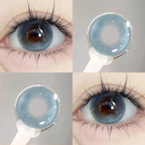 1Pair Hot Sales Green Color Contact Lenses with Diopter Myopia Eyes Fashion Soft Lenses -0.00 to -8.00 Blue Beauty Pupil