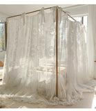 Romantic Lace Princess Palace Mosquito Net Without Frame Romantic Three-door White Bed Curtain Home Decor No Bracket 150*200cm