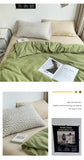 Hot Bedding Set Bedroom Decor Washed Cotton Double Duvet Cover Set Duvet Cover Flat Sheet Quilt Cover Pillowcase Home Textiles