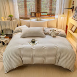 New Soft and Skin-friendly All-cotton Duvet Cover Skin-friendly Breathable Checkered Quilt Cover with Pillowcase