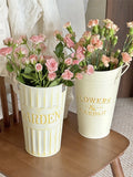 American Style Retro Natural Iron Art Flower Bucket Flower Shop Folk Floral Art Hydroponic Double Ear Vase Flower Set