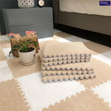 Plush Modular Area Rug Set Thick Anti-Bump Bedroom Bedside Square Crawling Mat Hand Wash Only Room Decor