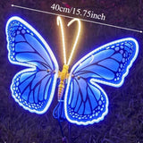 Automatic Opening LED Butterflies for Wedding Decor, Romantic Magical Light Up Wings for Party Christmas Festival Decoration