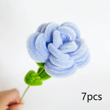 7Pcs artificial roses Valentine’s Day Gifts for and Wife Girlfriend Chenille Handmade Stems Twist Sticks DIY Fake Flowers