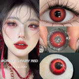 2PCS Red Colored Contact Lenses  Halloween Contact Lenses Role playing Beauty Makeup Products Enlarge Eyes Fast Yearly
