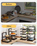 Adjustable Pot Rack Organizer Kitchen Stainless Steel Pot Storage Rack Multi-Layer Household Pot and Pan Organizer Storage Shelf