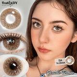 1 Pair Seattle Brown Colored Contact Lenses Natural Brown Pupils Eyes Contact lenses Gray Soft Contact Lenses 14.20mm Yearly Use