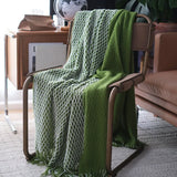 New Knitted Throw Blanket Household Grid Diamond Shaped Sofa Decorative Bed Blanket Bed Tail Towel Luxury Bedspread Travel Shawl