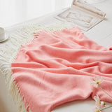 Ikeehome  Quality Soft Wool Knitted Jacquard Blanket Plaid Quilt Wavy Herringbone Fringe Cover for Sofa Bed Blankets Thread Bedspread